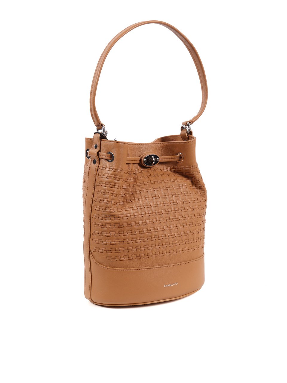 Zanellato Beige Tabac Musiva Bovine Leather Bucket Bag Bruin