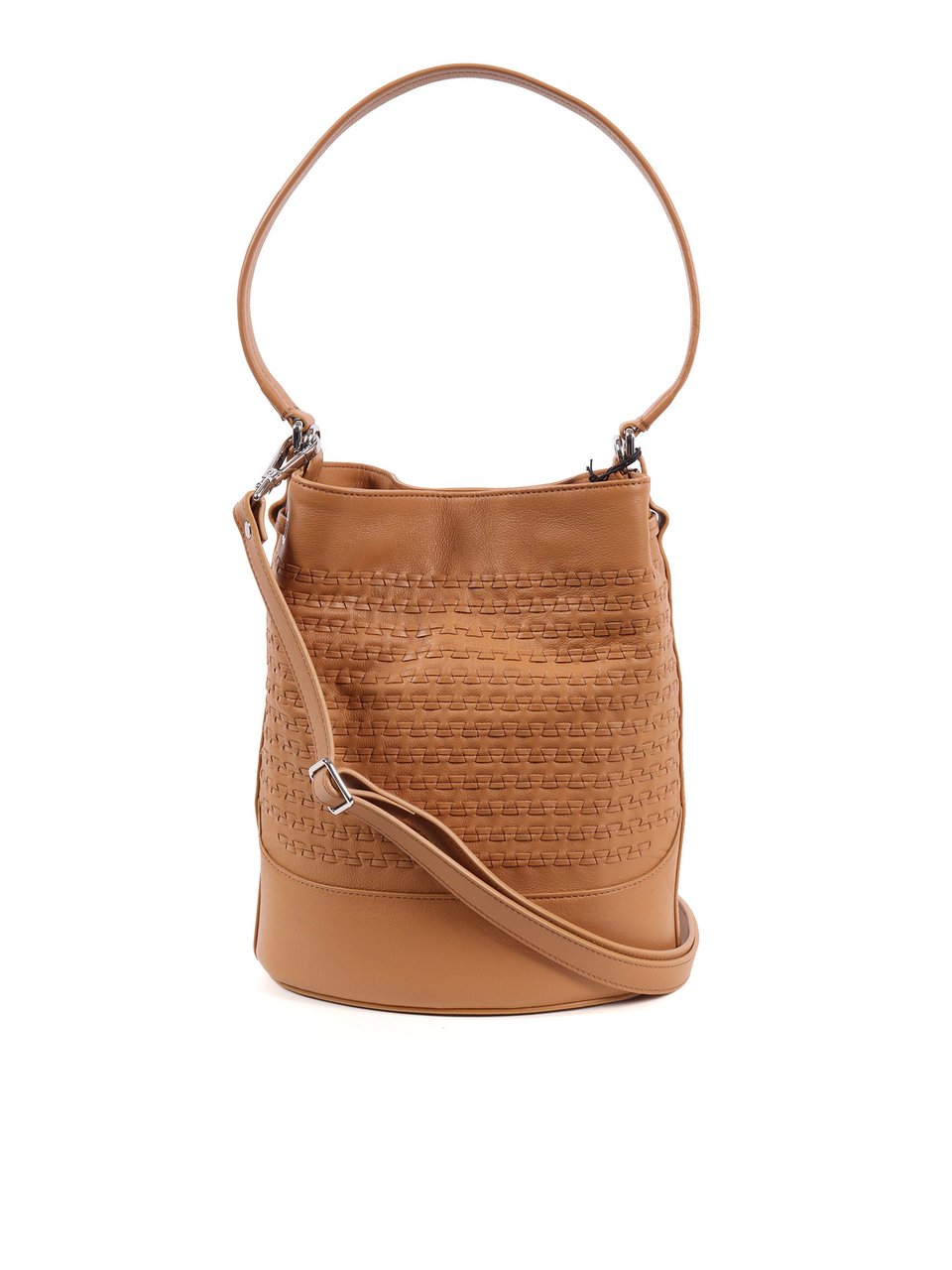 Zanellato Beige Tabac Musiva Bovine Leather Bucket Bag Bruin