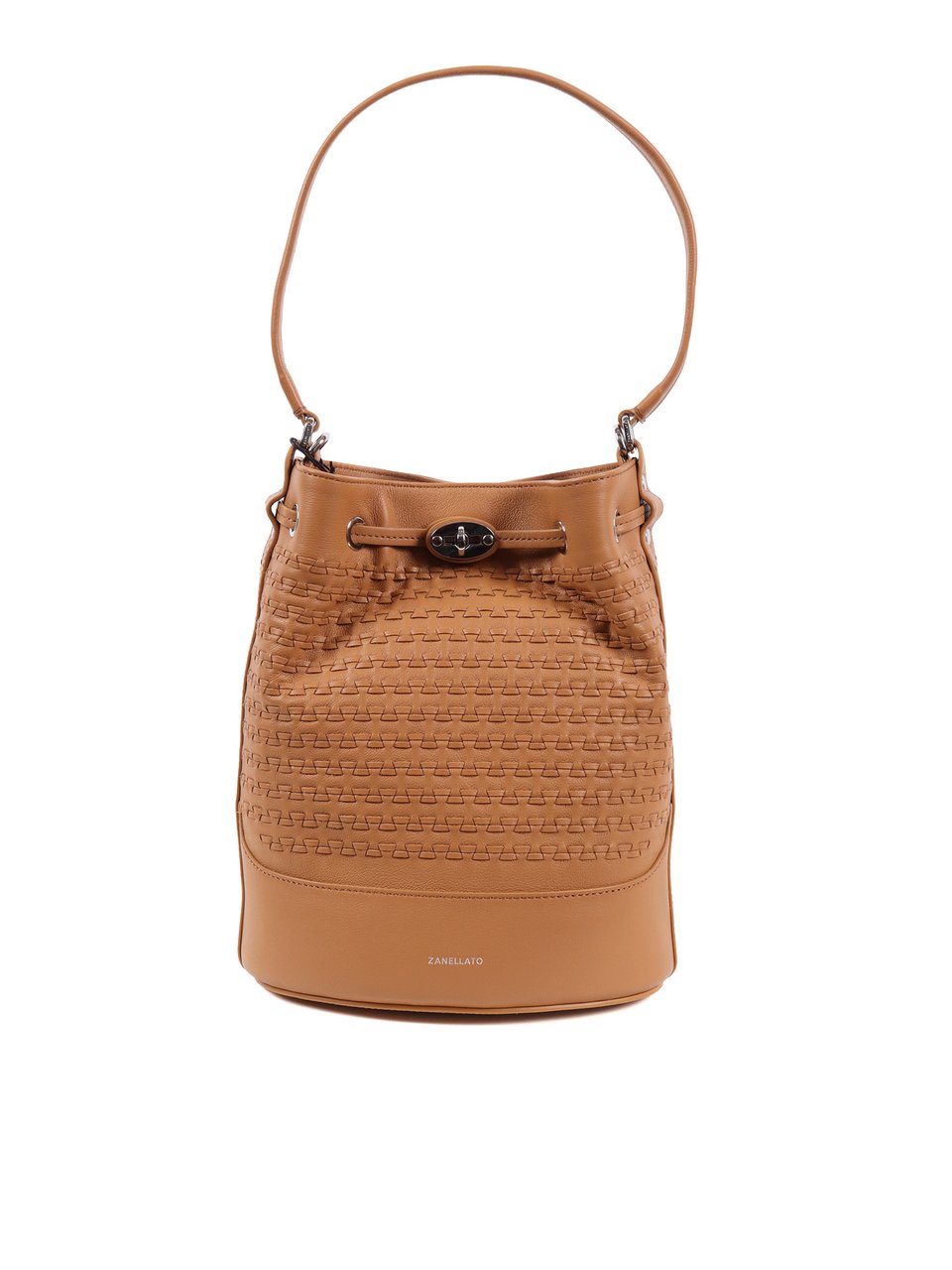 Zanellato Beige Tabac Musiva Bovine Leather Bucket Bag Bruin
