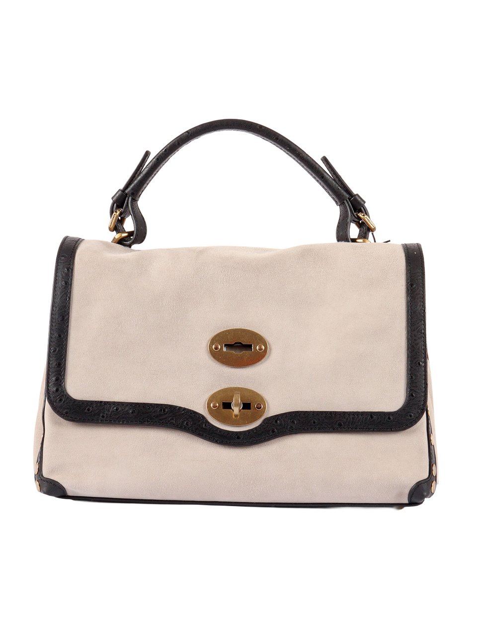 Zanellato Grey Sasso Zashmere Cactus Suede Shoulder Bag Grijs