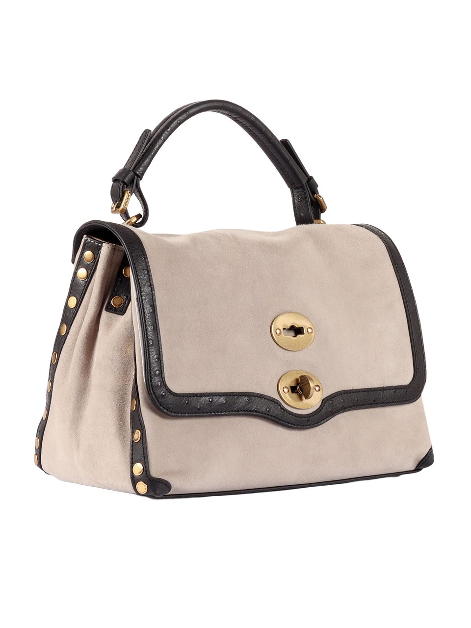 Zanellato Grey Sasso Zashmere Cactus Suede Shoulder Bag Grijs