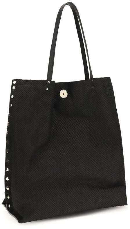 Zanellato Zanellato Black Calf Leather Bos Taurus Shoulder Bag Zwart