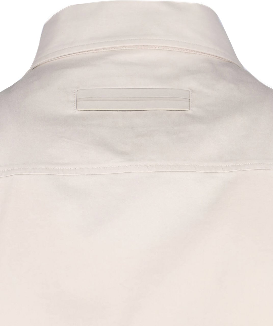 Zegna White Cotton-Blend Curved Hem Casual Shirt Wit