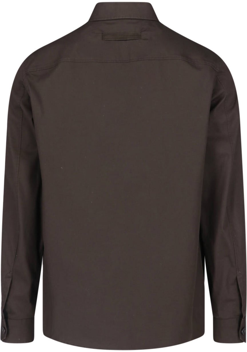 Zegna Brown Structured Tailored Silhouette Shirt Bruin