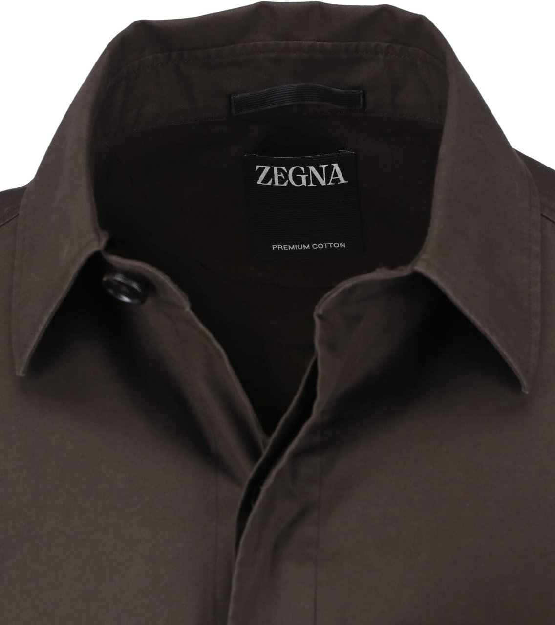 Zegna Brown Structured Tailored Silhouette Shirt Bruin