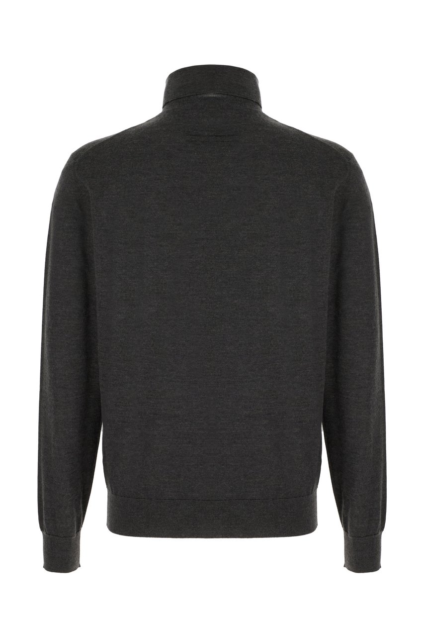Zegna Zegna Charcoal cashmere blend sweater Grijs