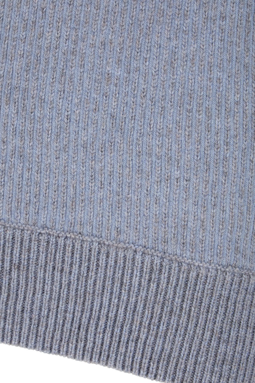 Zegna Zegna Powder blue cashmere sweater Blauw