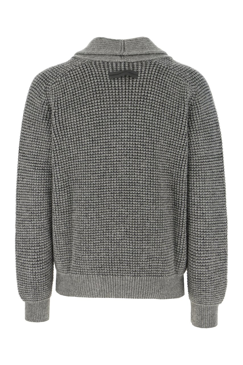 Zegna Zegna Grey cashmere blend cardigan Grijs