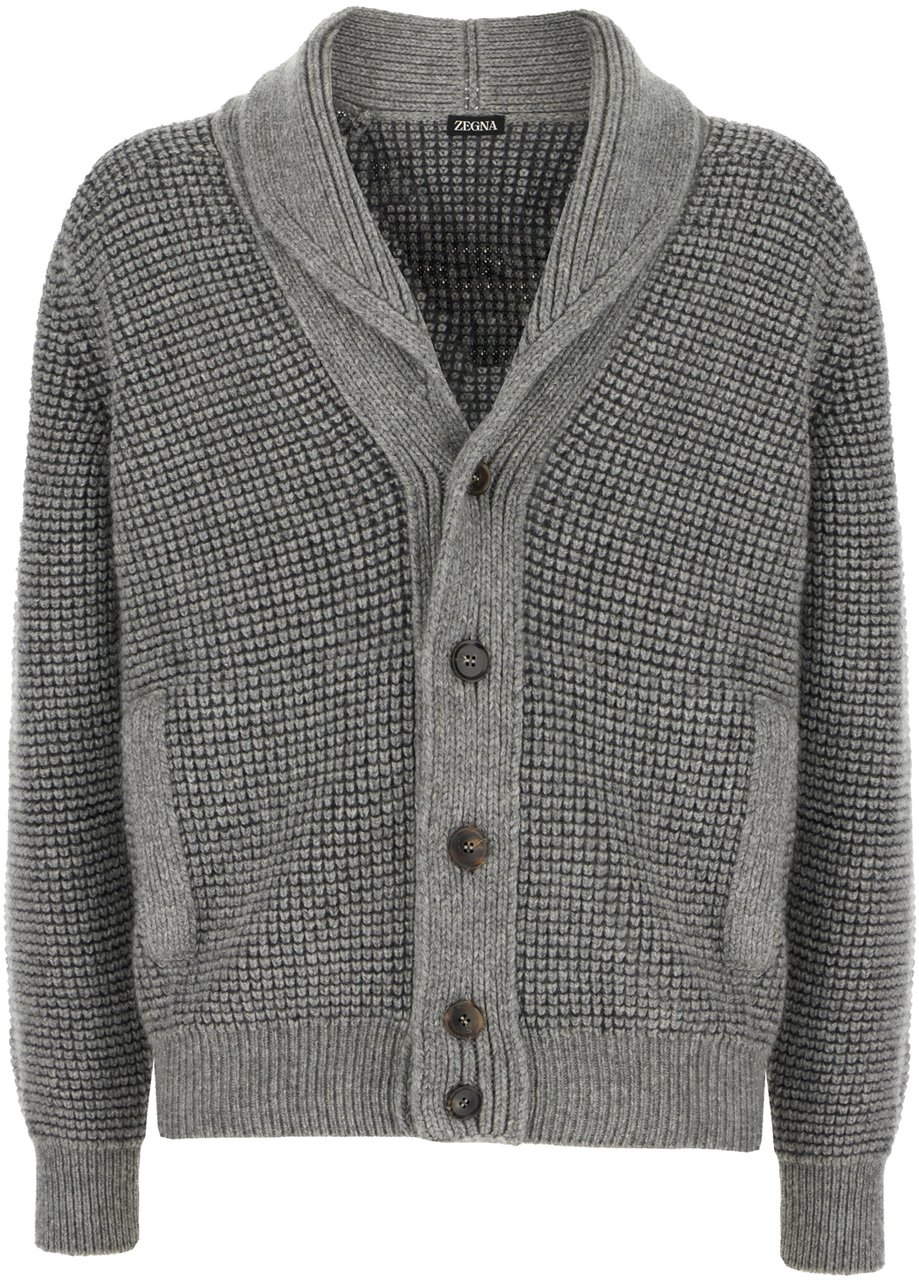 Zegna Zegna Grey cashmere blend cardigan Grijs