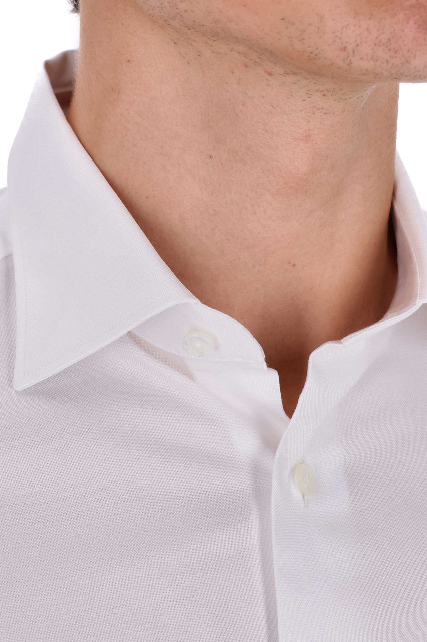 Zegna Cotton Oxford Shirt Wit