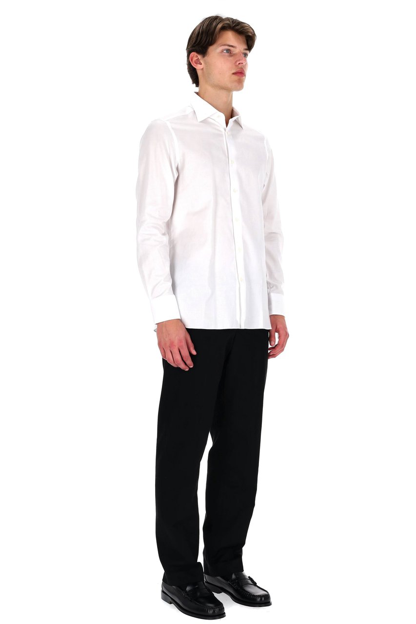 Zegna Cotton Oxford Shirt Wit