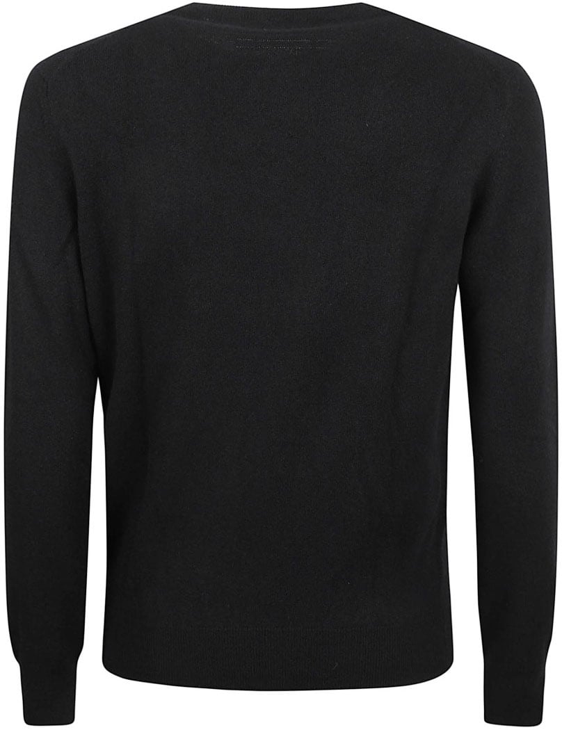 Zegna Fine-Knit Cashmere Sweater With Crew Neckline Zwart