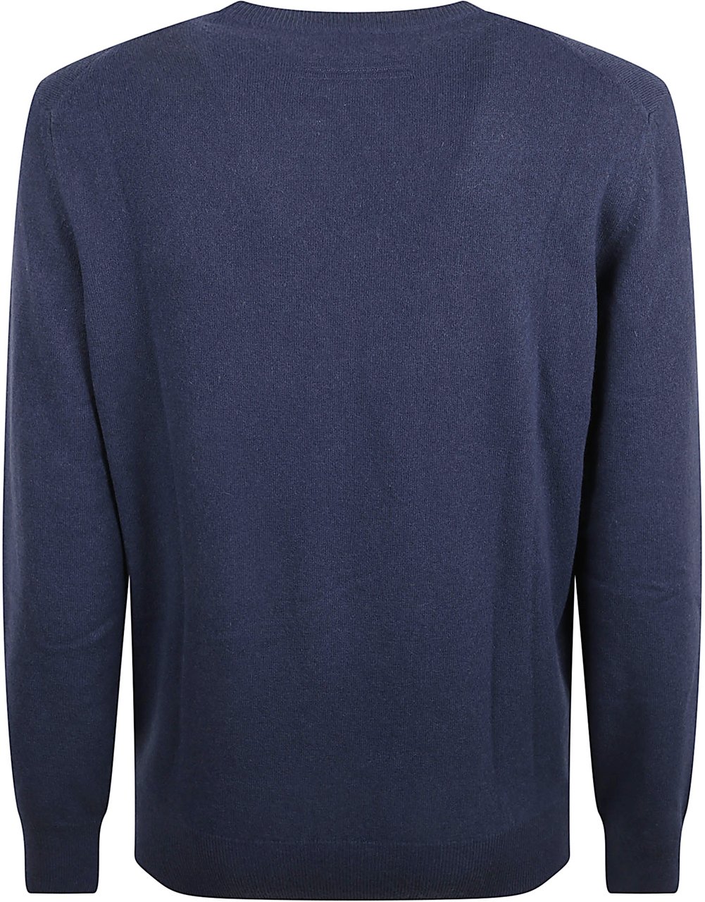 Zegna Classic Crew Neck Cashmere Sweater In Deep Navy Zwart