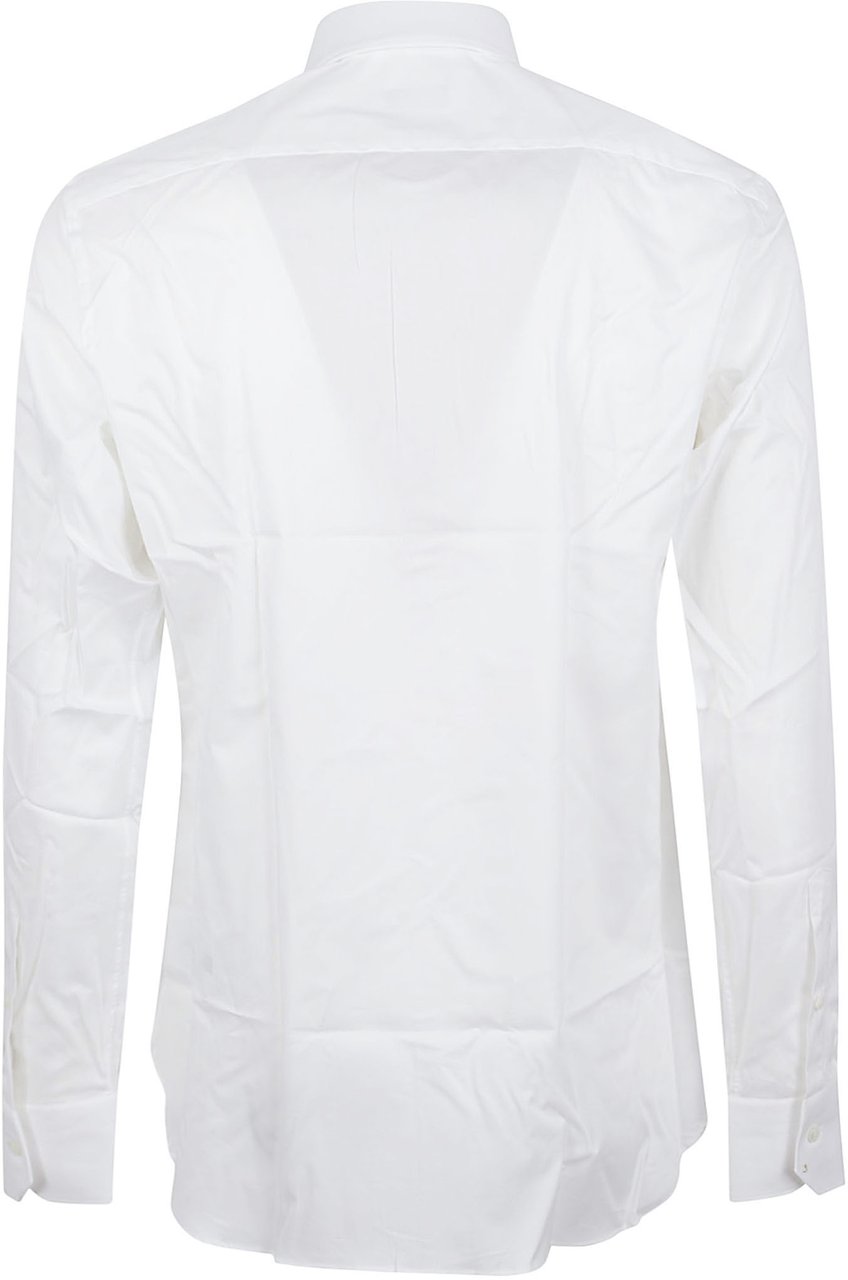 Zegna Long-Sleeve Cotton-Lycra Shirt with Crisp Collar Wit