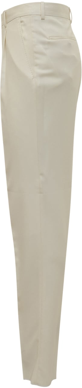 Zegna Pantaloni Eleganti Avorio in Lana Wit