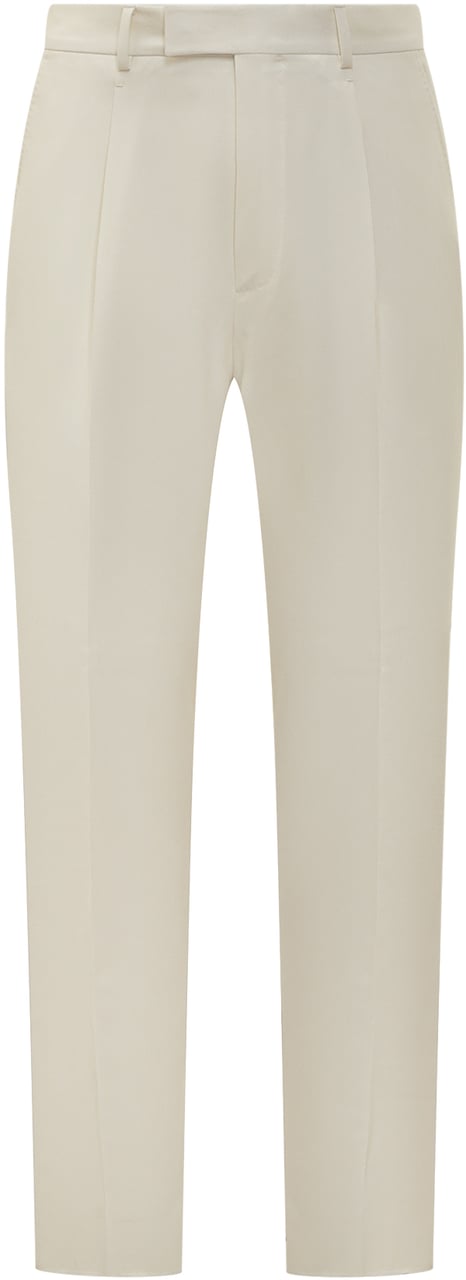 Zegna Zegna Pantaloni Eleganti Avorio in Lana Wit