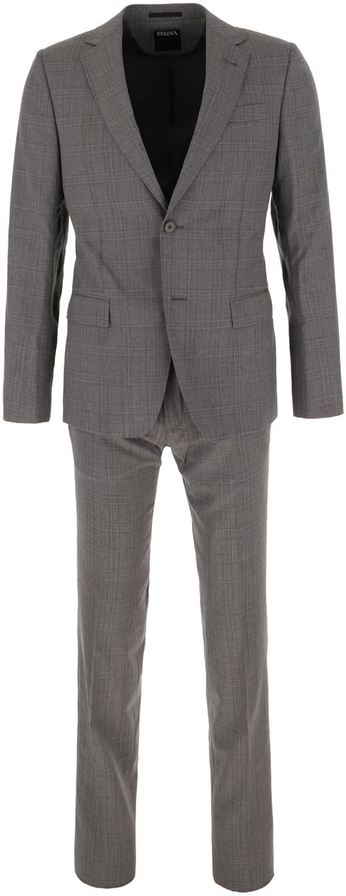 Zegna Zegna Melange grey wool suit Grijs