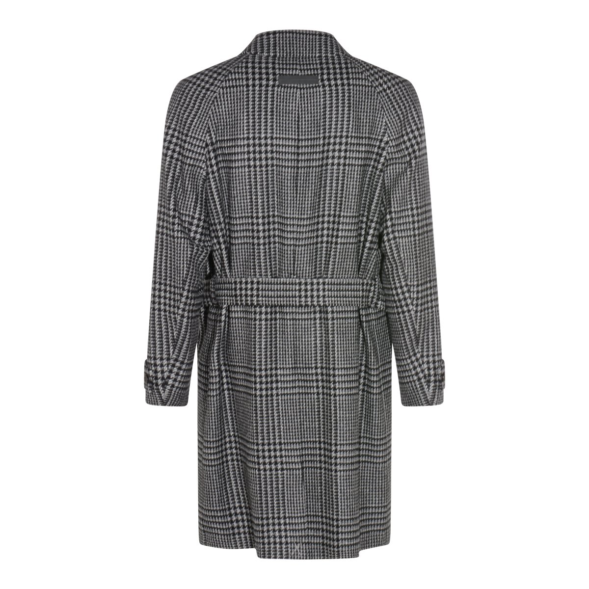 Zegna Grey And Black Wool Coat Grijs