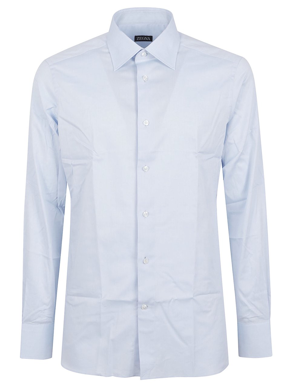 Zegna Pointed Collar Formal Shirt with Button-Down Front Wit