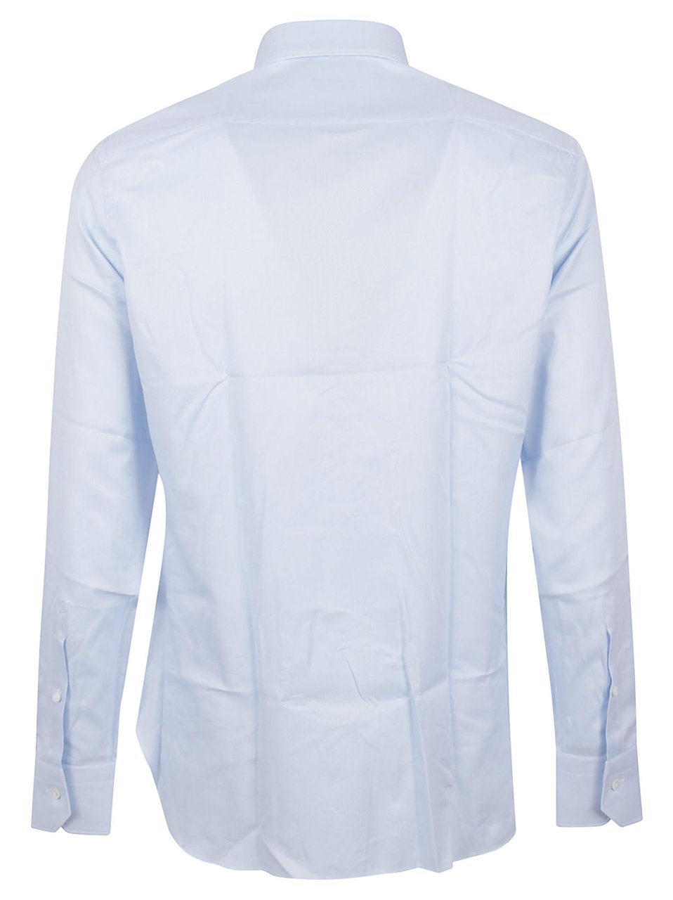 Zegna Long-Sleeve Tailored Shirt with Pointed Collar and Textured Finish Wit