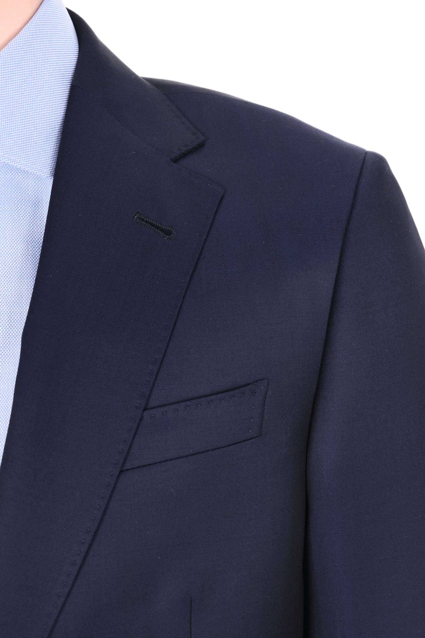 Zegna Tailored Blazer and Trousers Set with Notched Lapel Zwart