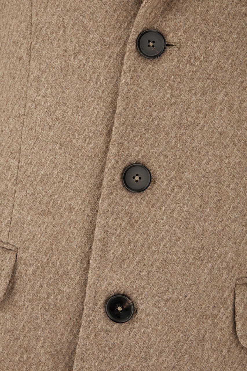 Zegna Zegna Cappuccino cashmere and wool coat Bruin