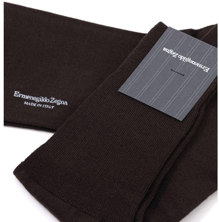 ZEGNA Brown Wool Socks Bruin