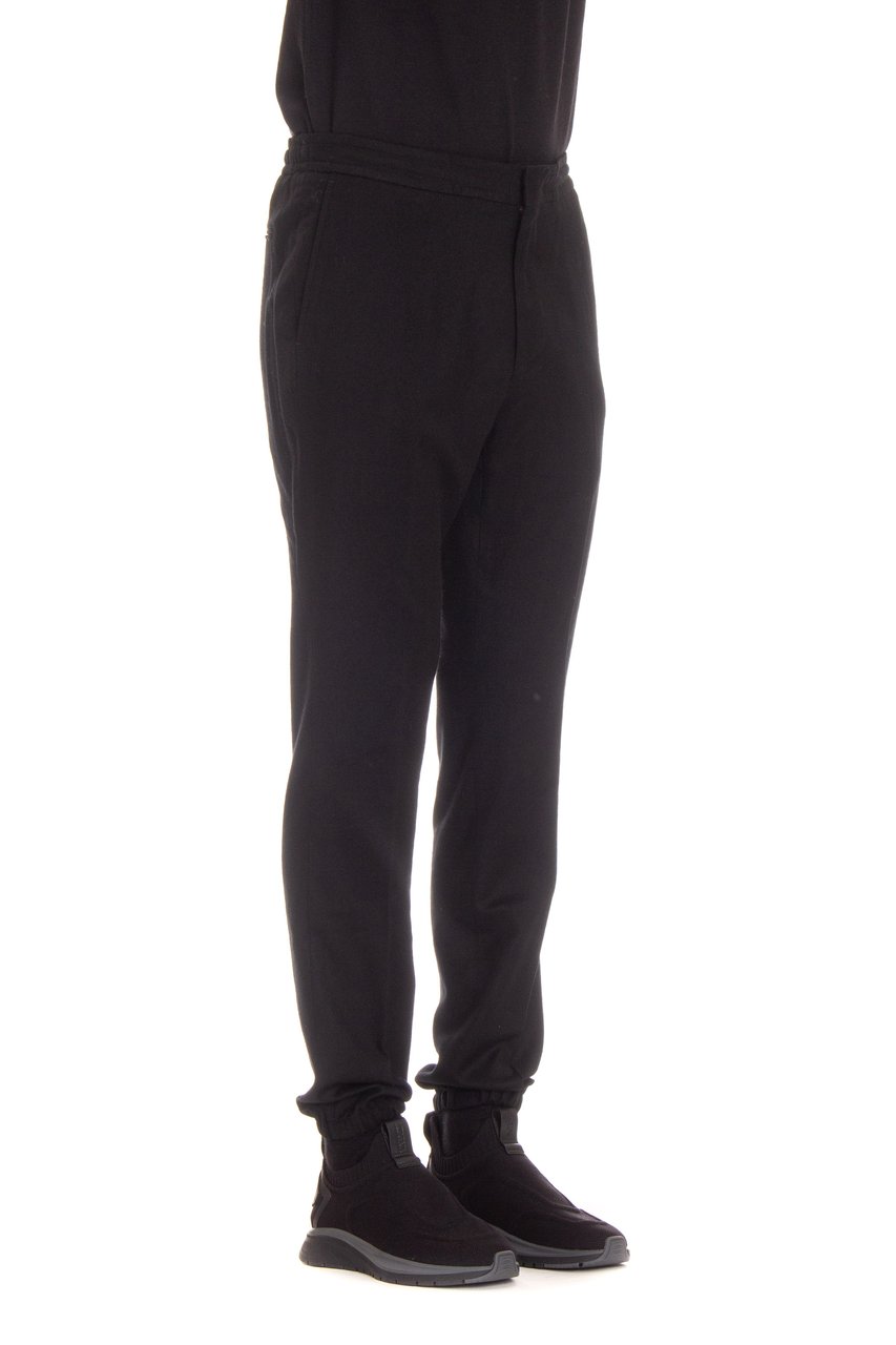 Zegna Techmerino Wool Jogger Trousers Zwart