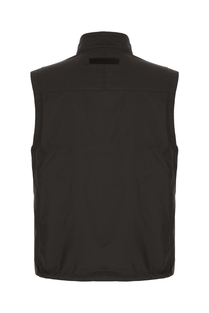 Zegna Zegna Slate polyester reversible sleeveless jacket Zwart