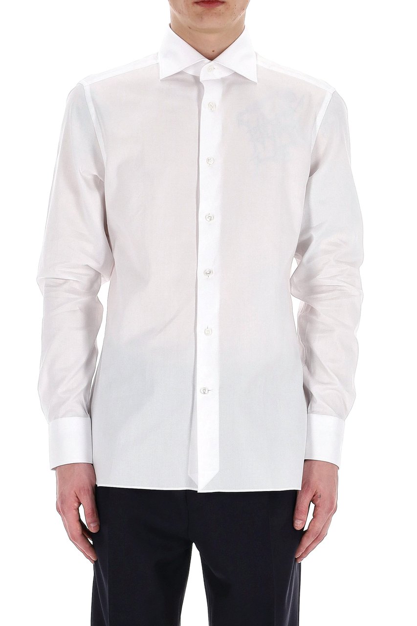 Zegna Trofeo Knitted Cotton Shirt Wit