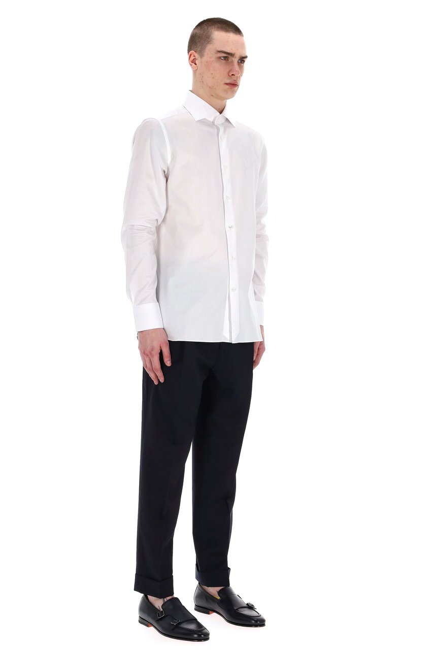 Zegna Trofeo Knitted Cotton Shirt Wit