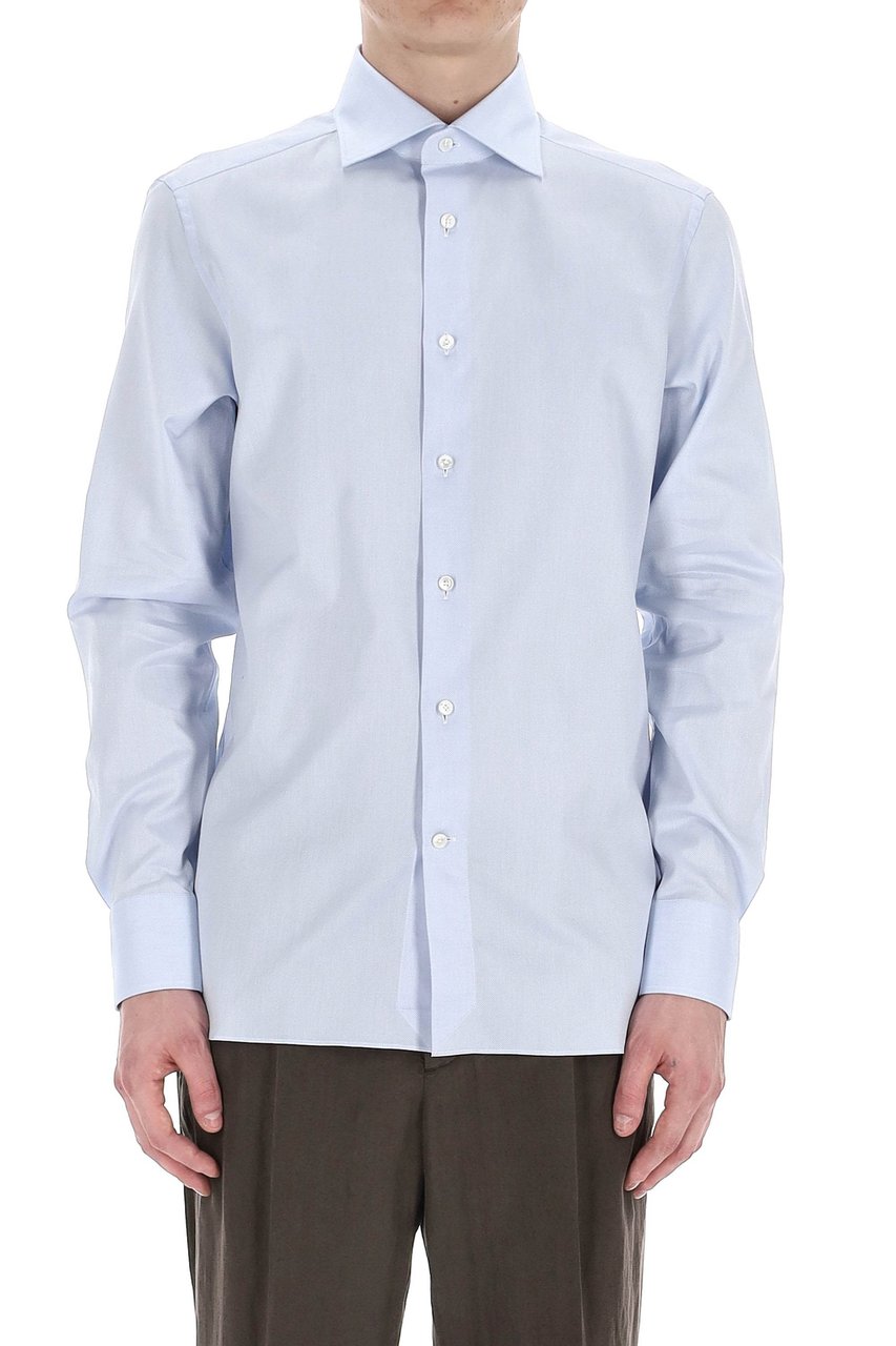 Zegna Trofeo Knitted Cotton Shirt Wit