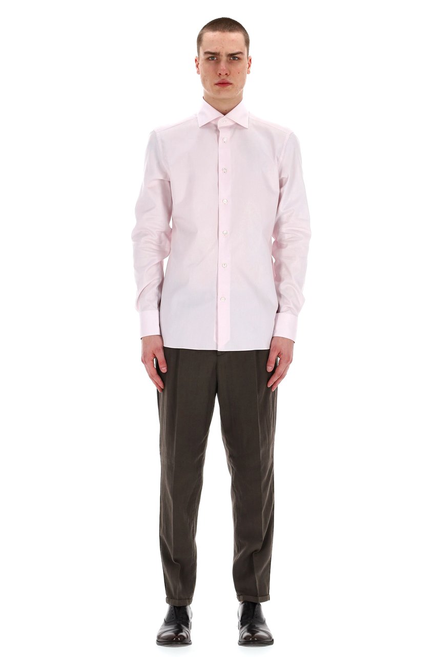 Zegna Trofeo Knitted Cotton Shirt Paars