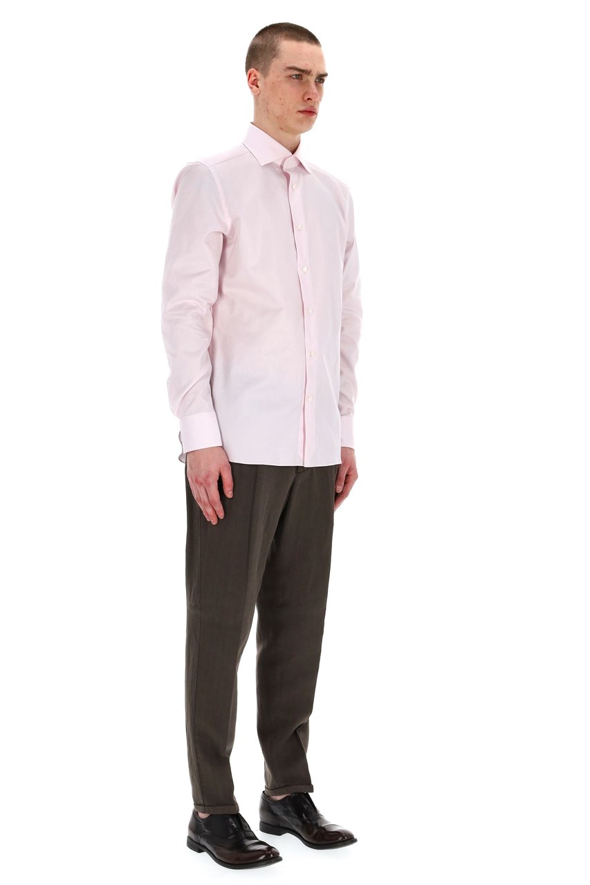 Zegna Trofeo Knitted Cotton Shirt Paars