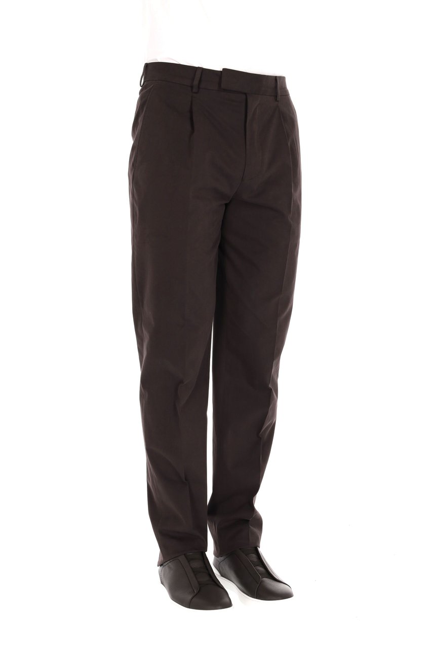 Zegna Cashco Cotton-Cashmere Trousers Zwart