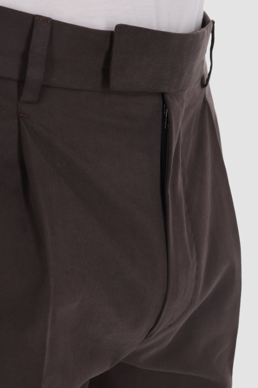 Zegna Cashco Cotton-Cashmere Trousers Zwart