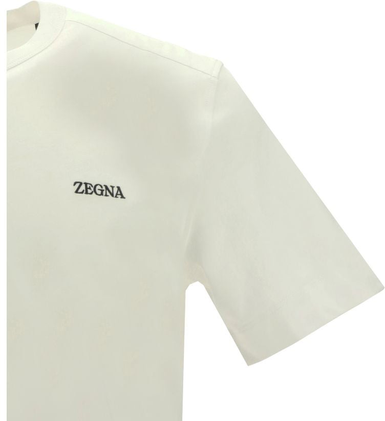ZEGNA White Cotton T-Shirt Wit