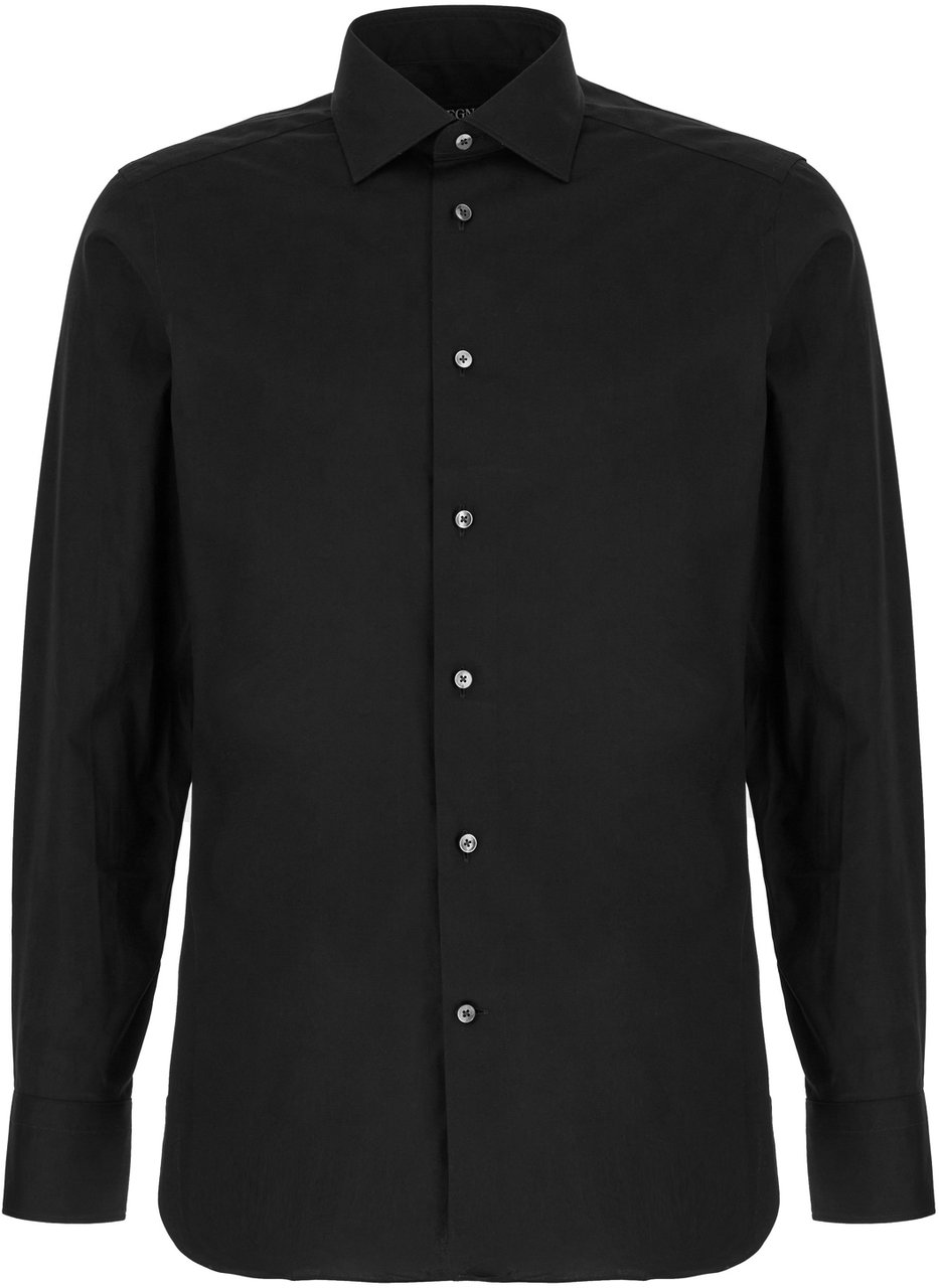 Zegna Zegna Black cotton shirt Zwart