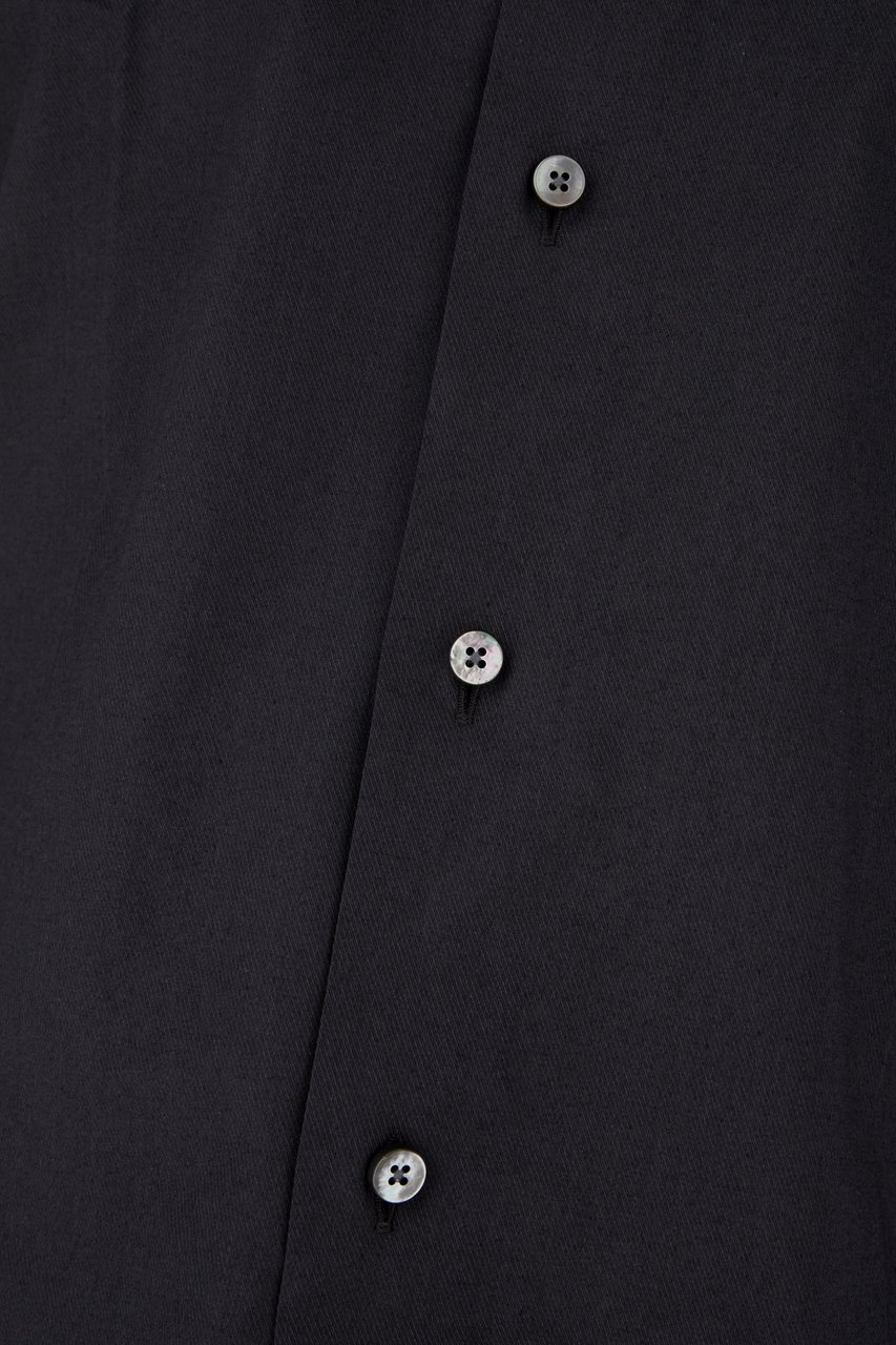 Zegna Zegna Midnight blu stretch cotton shirt Blauw