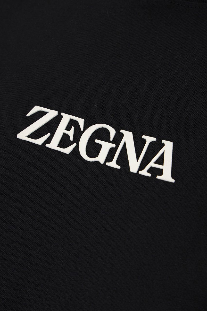 Zegna Zegna Black cotton t-shirt Zwart