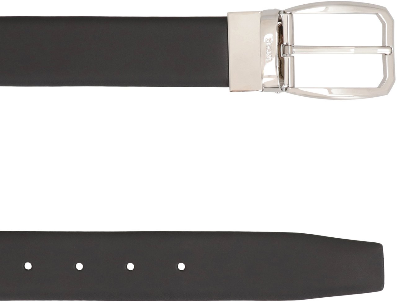 Zegna Reversible leather belt Zwart
