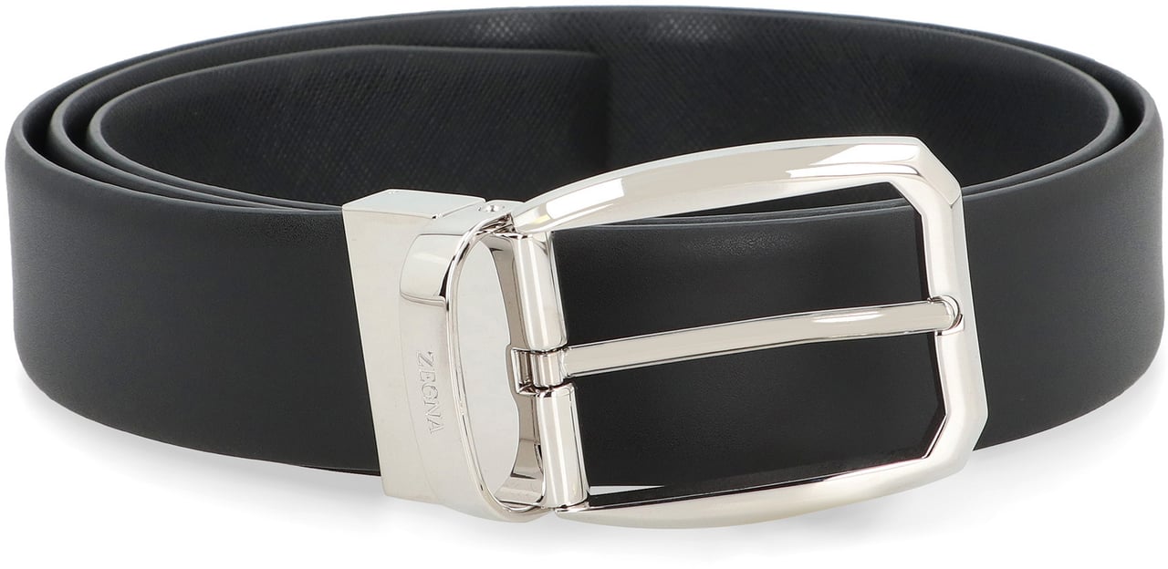 Zegna Reversible leather belt Zwart
