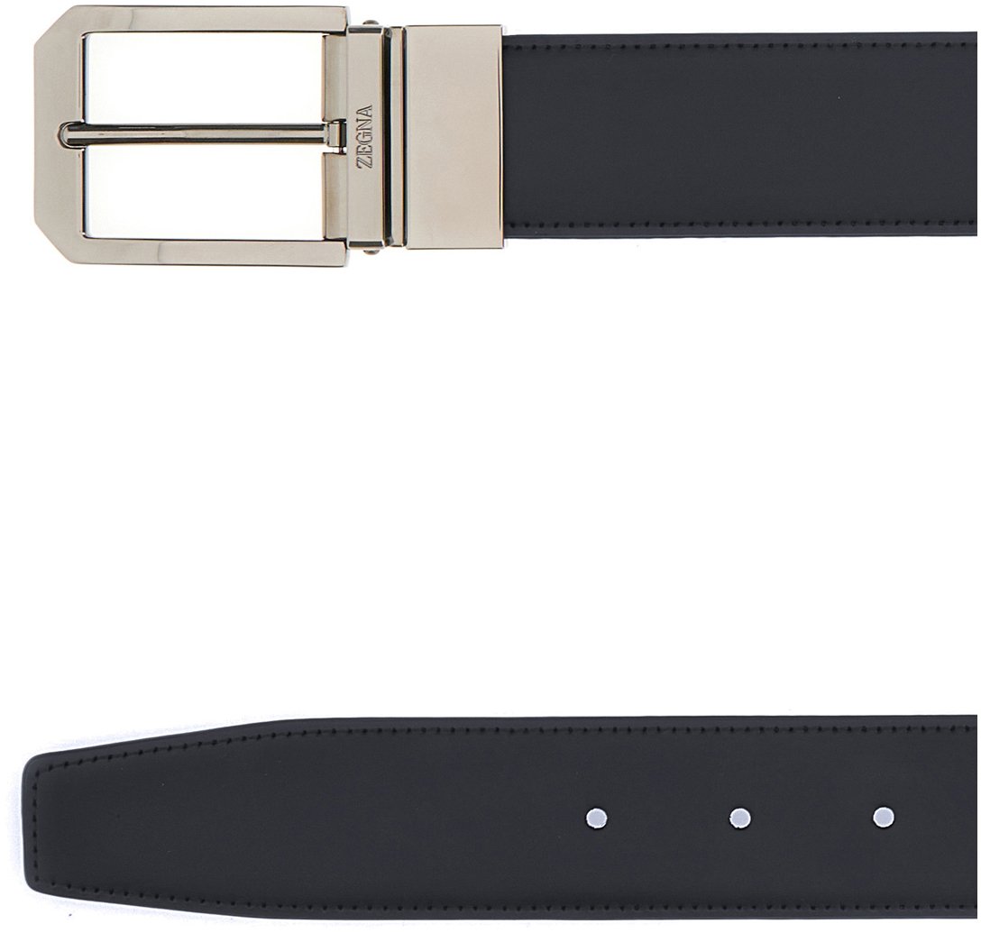 Zegna Zegna Black leather belt Zwart