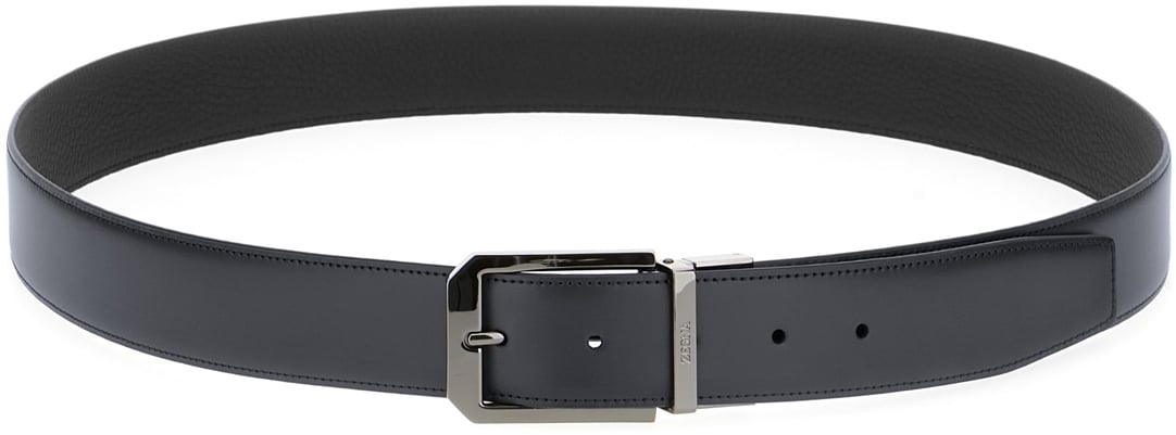 Zegna Zegna Black leather belt Zwart