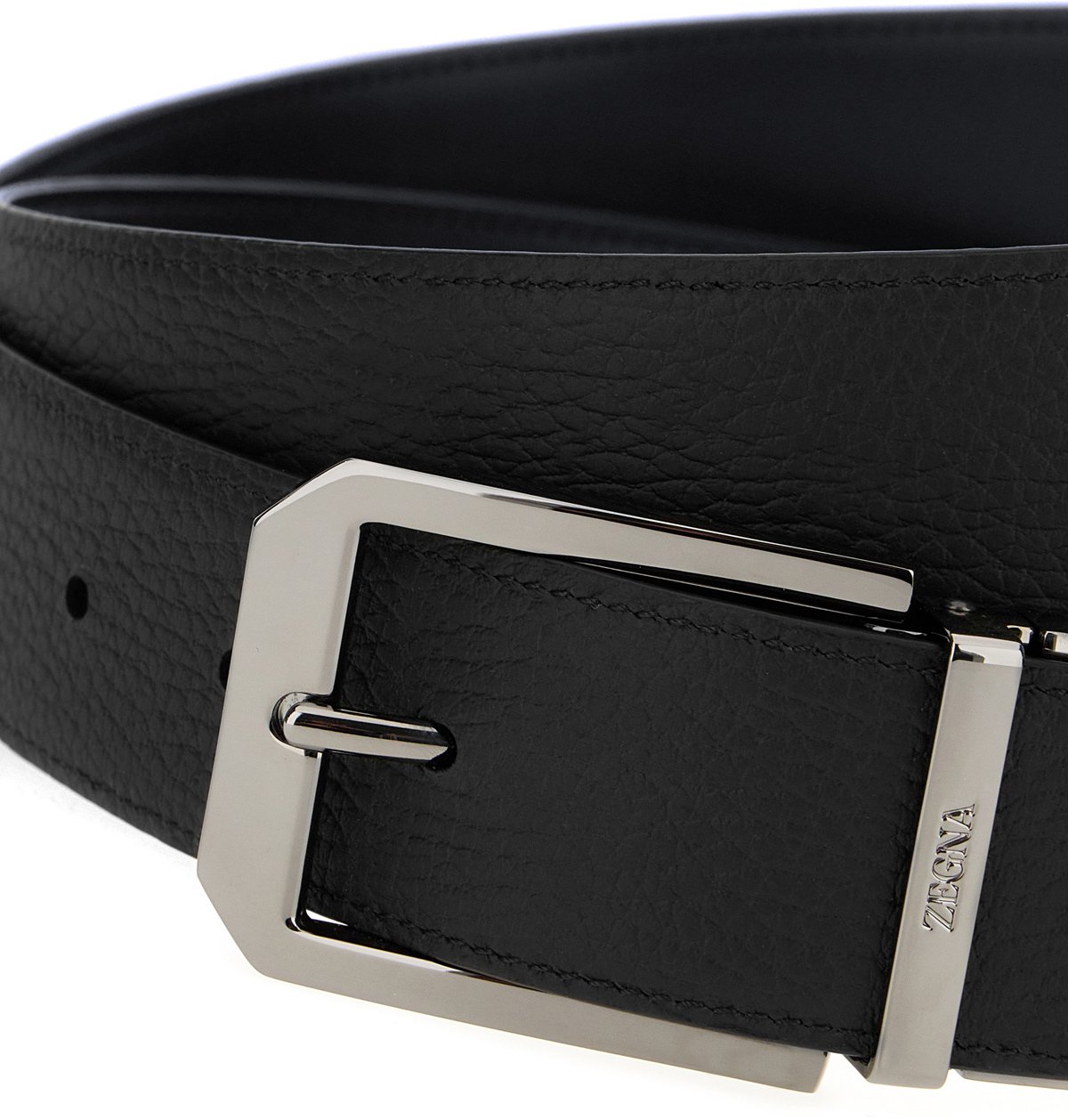 Zegna Zegna Black leather belt Zwart