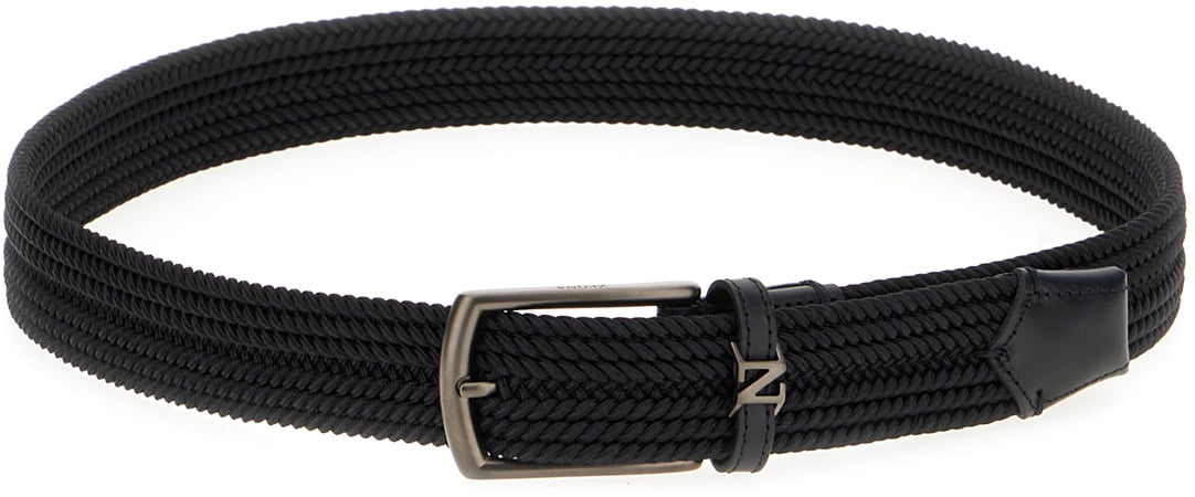 Zegna Zegna Black fabric belt Zwart