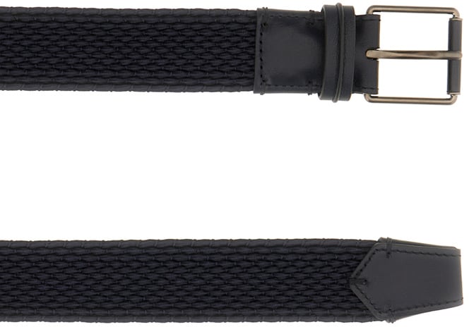 Zegna Zegna Navy blue rayon belt Blauw