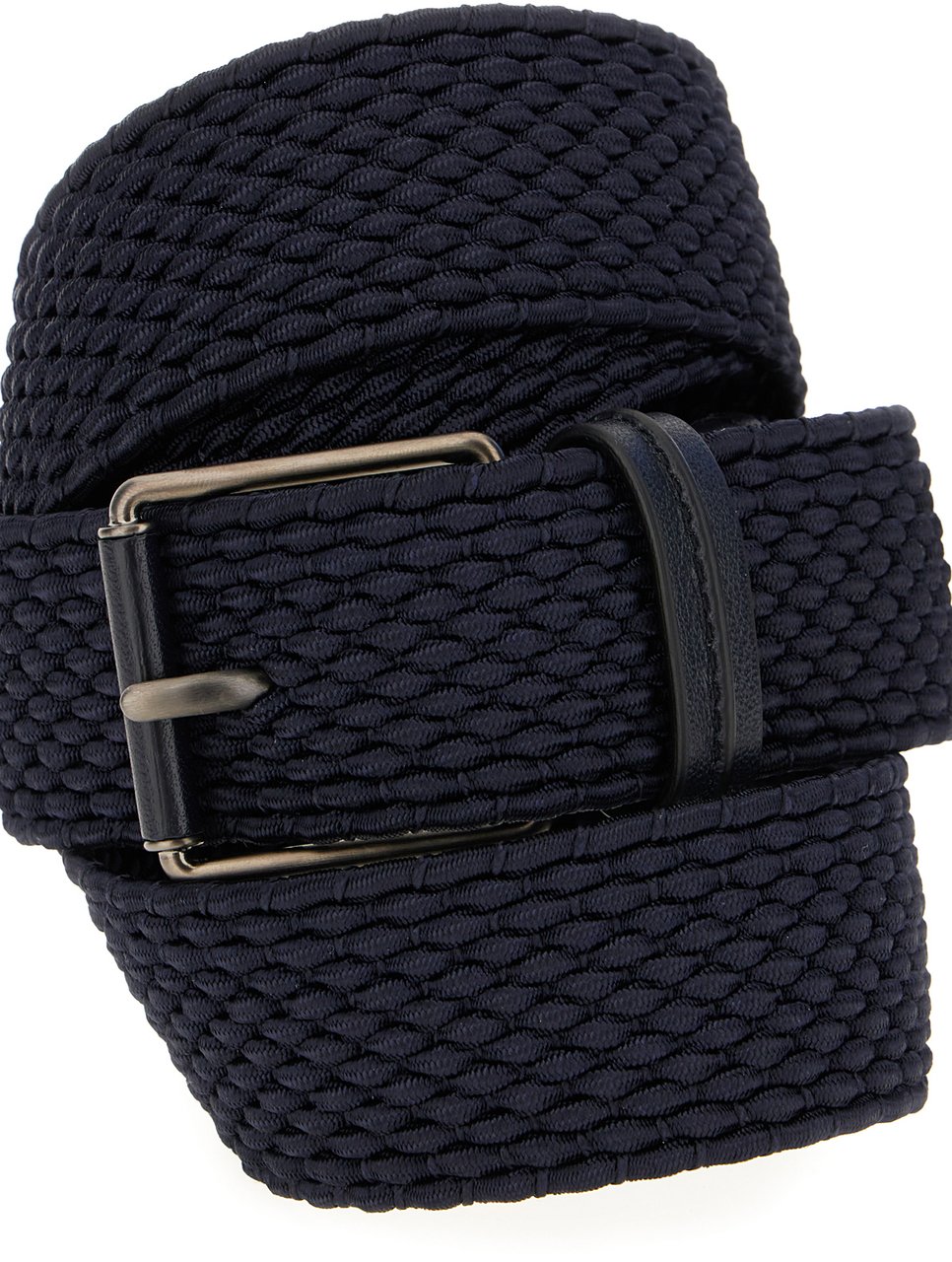 Zegna Zegna Navy blue rayon belt Blauw