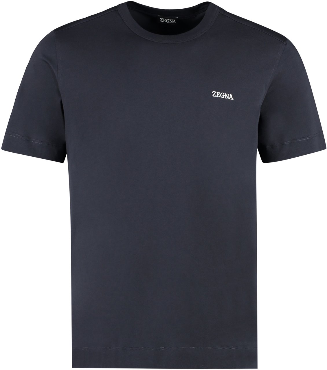 Zegna Logo cotton t-shirt Blauw