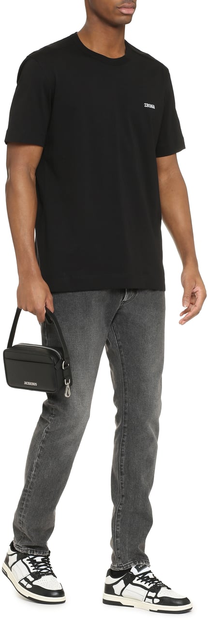 Zegna Logo cotton t-shirt Zwart